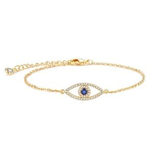 18K GOLD PLATED STAINLESS STEEL EVIL EYE BRACELET